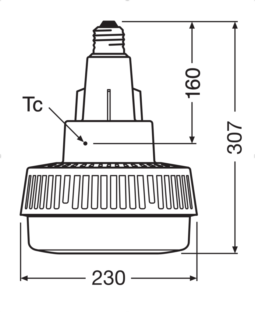 LED highbay mõõtmed