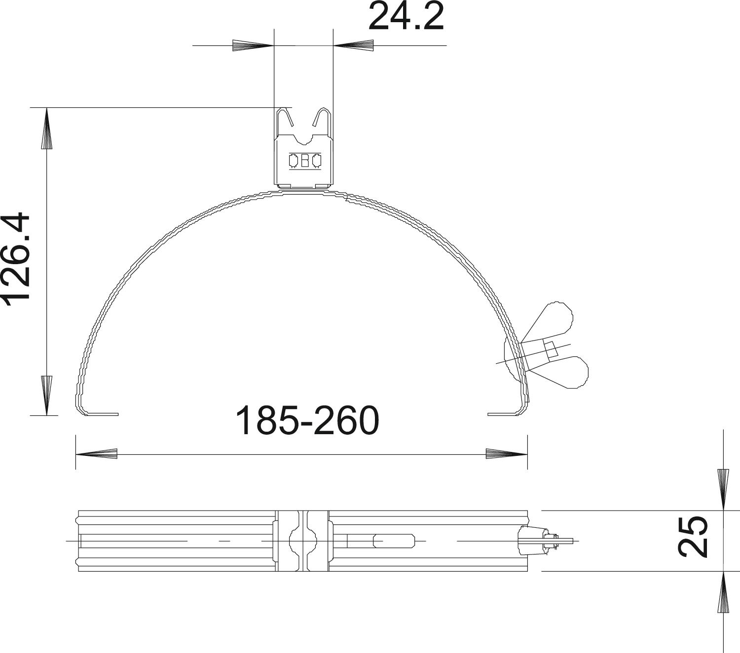 Katusejuhihoidik 132VA, harjakivi jaoks, 185-260 mm, RD8, A2 - Image 2