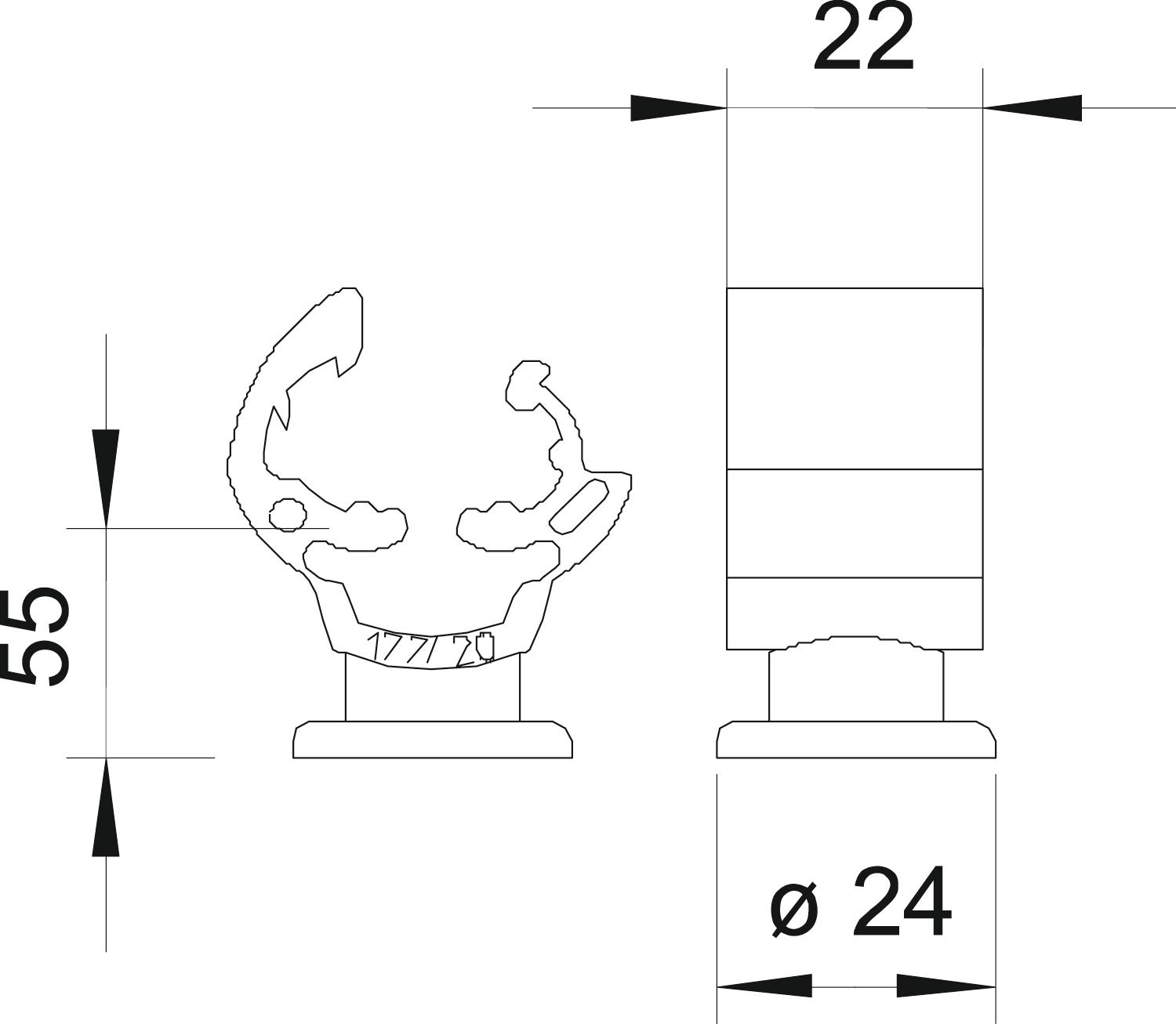 Juhihoidik 177/55 M8, RD 8-10 mm,55mm - Image 2