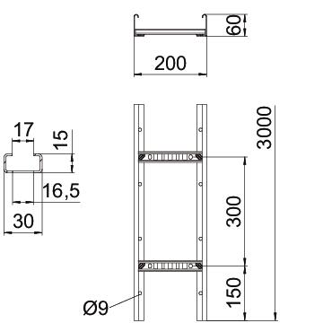 Kaabliredel LCIS 620 3 FS, perf. ristpulk, keevitatud, 60x200, 3m - Image 2