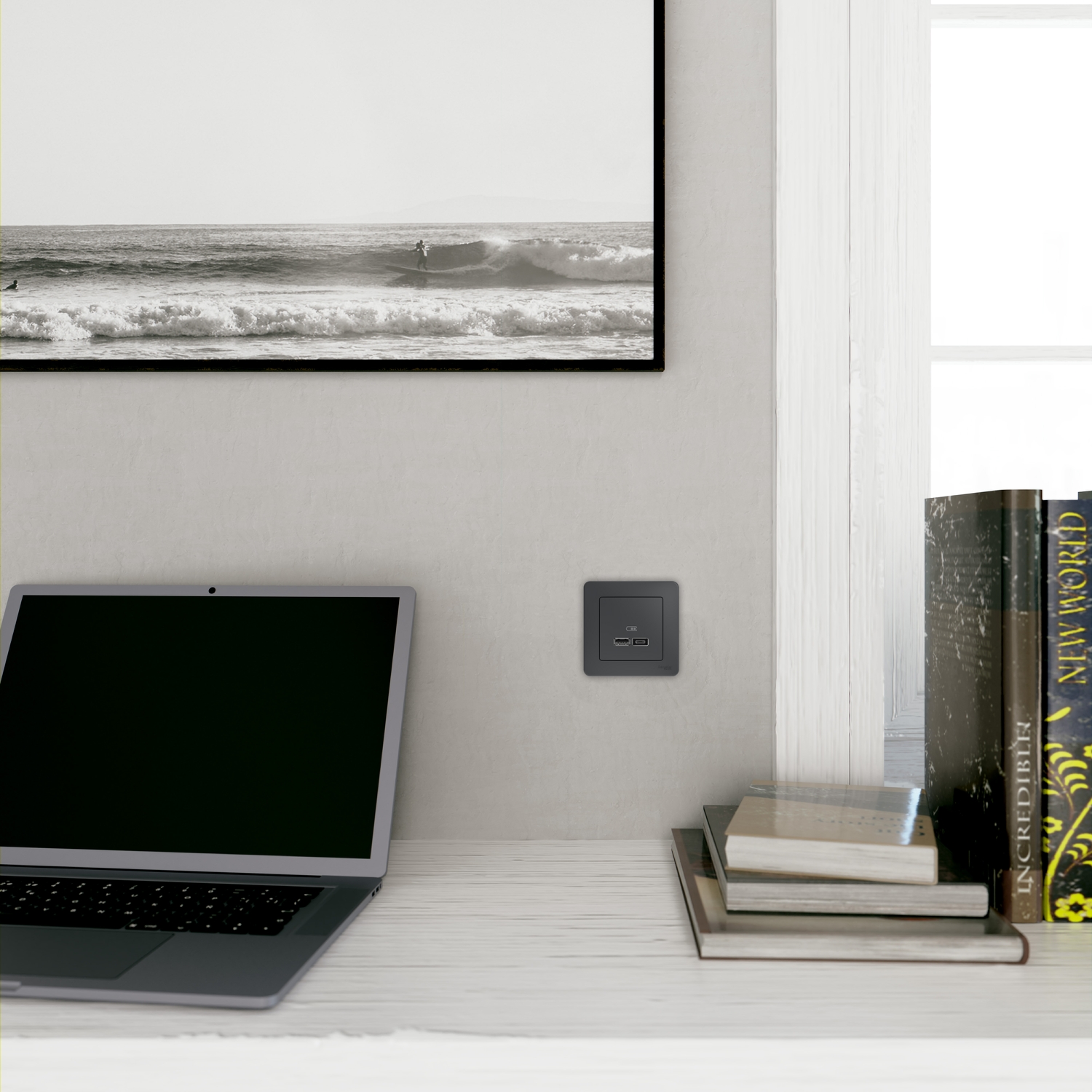 USB laadija A+C 2,4A antratsiit Sedna - Image 2