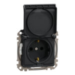 Pistikupesa 1ne süv. IP44 maandusega antratsiit Sedna