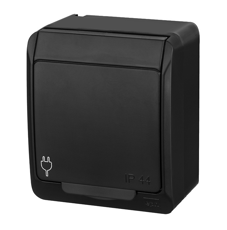 Pistikupesa HERMES, 1ne, pinnapealne, IP44, must - Image 3