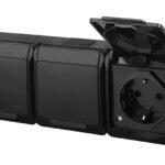 Pistikupesa HERMES, 3ne, pinnapealne, IP44, must