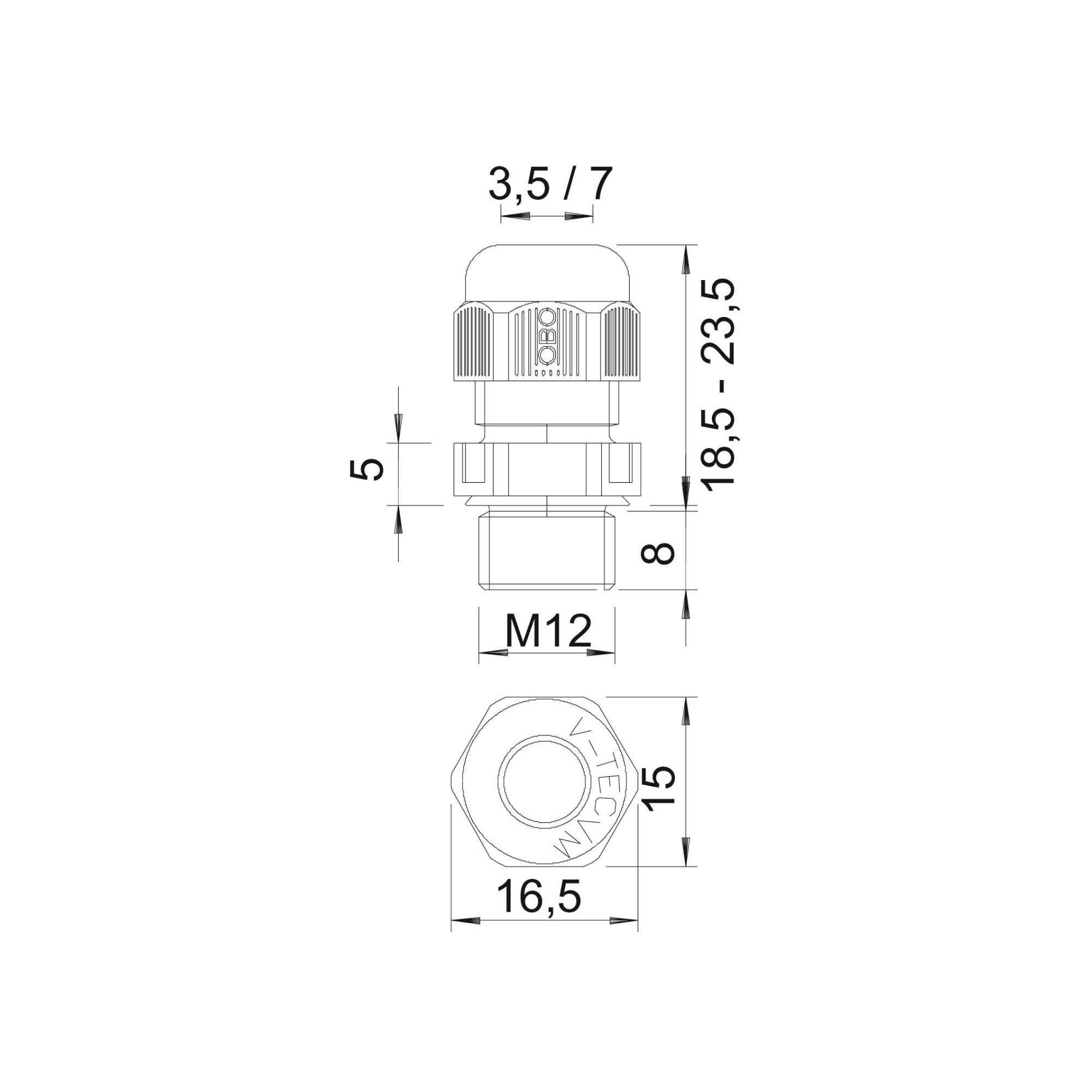 Läbiviik M12*1,5, polüamiid, OBO - Image 2