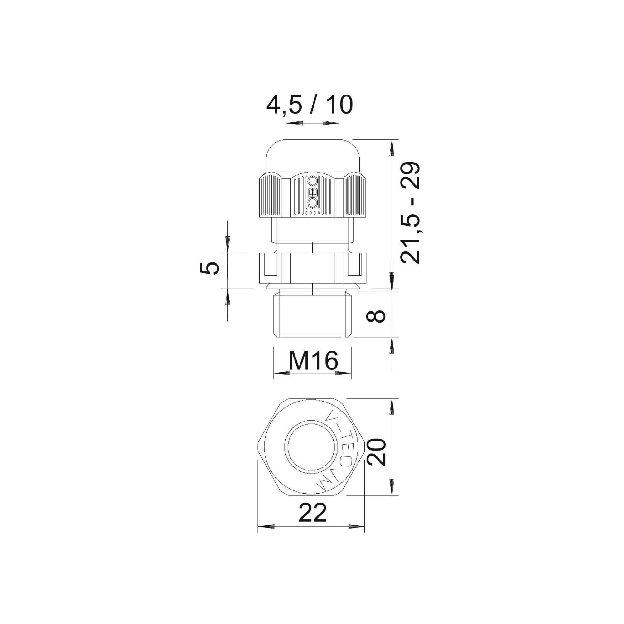 Läbiviik M16*1,5, polüamiid, OBO - Image 2