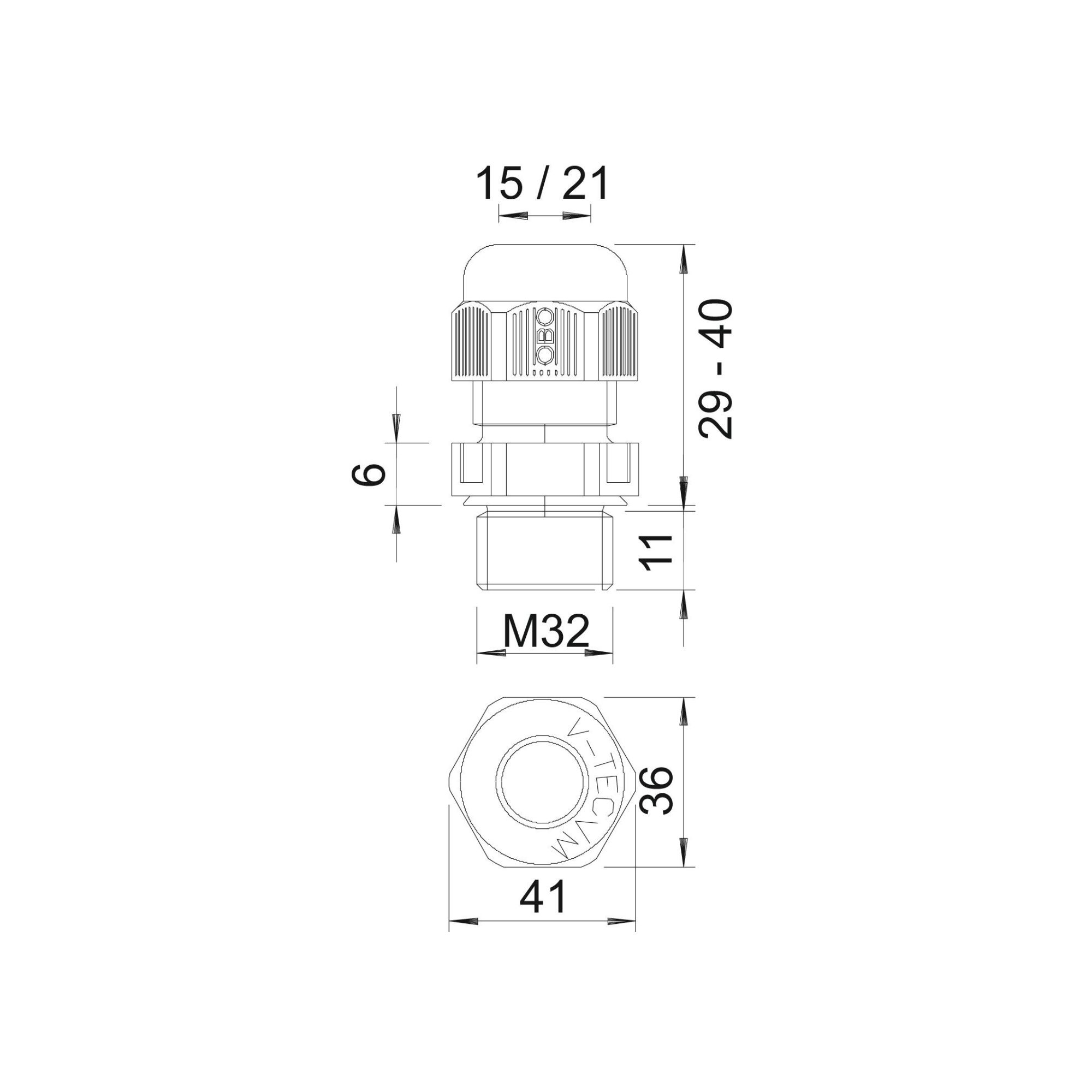 Läbiviik M32*1,5, polüamiid, OBO - Image 2