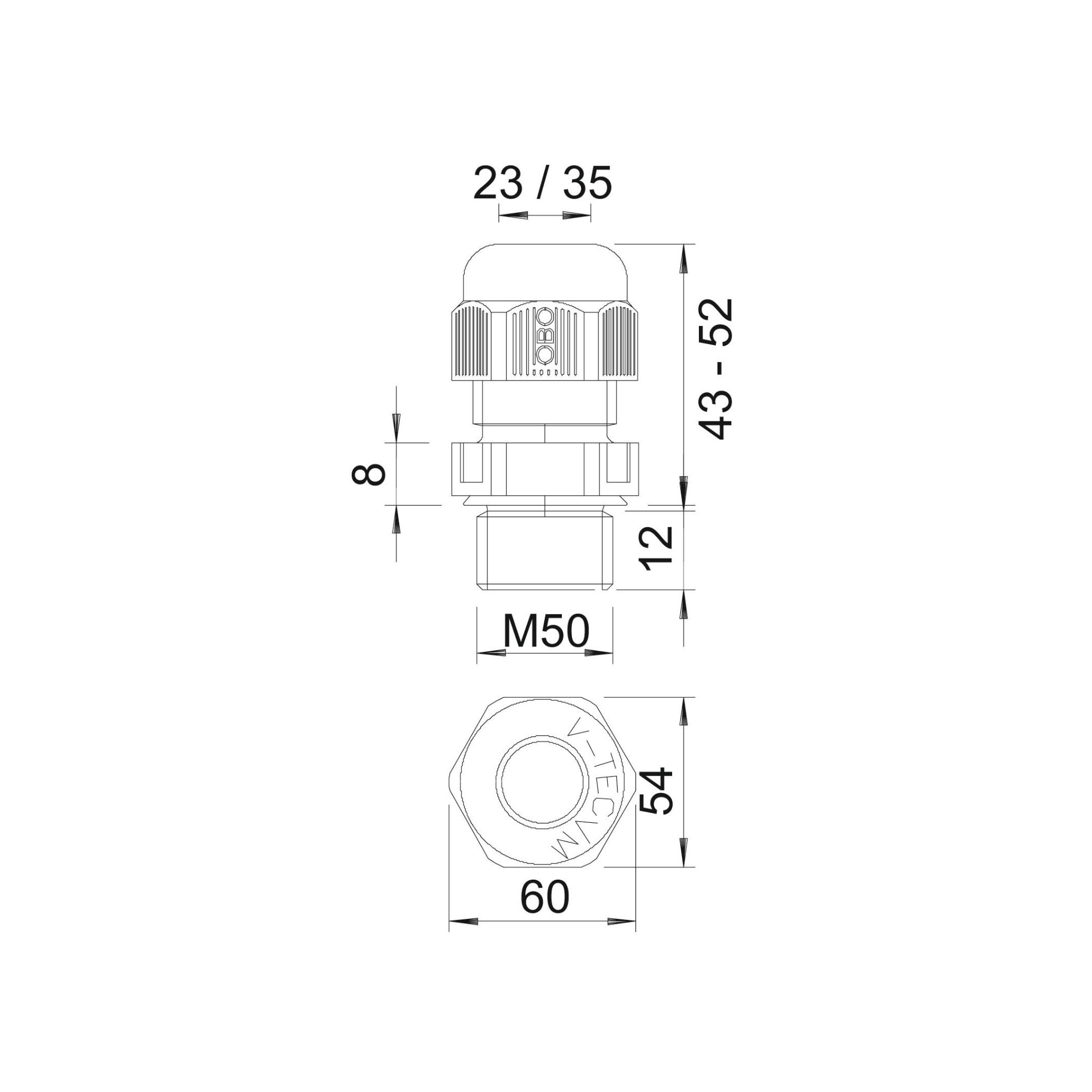 Läbiviik M50*1,5, polüamiid, OBO - Image 2