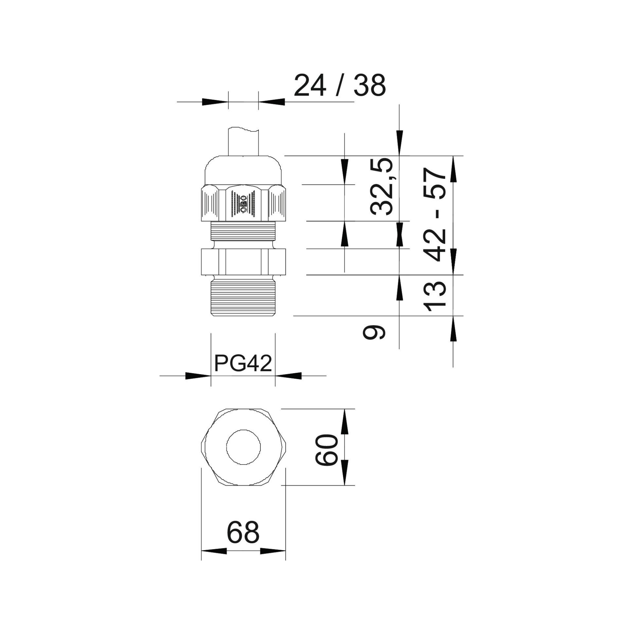 Läbiviik PG 42, polüamiid, OBO - Image 2