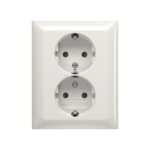 Pistikupesa, 2-ne, raamis, alpivalge, Basic55