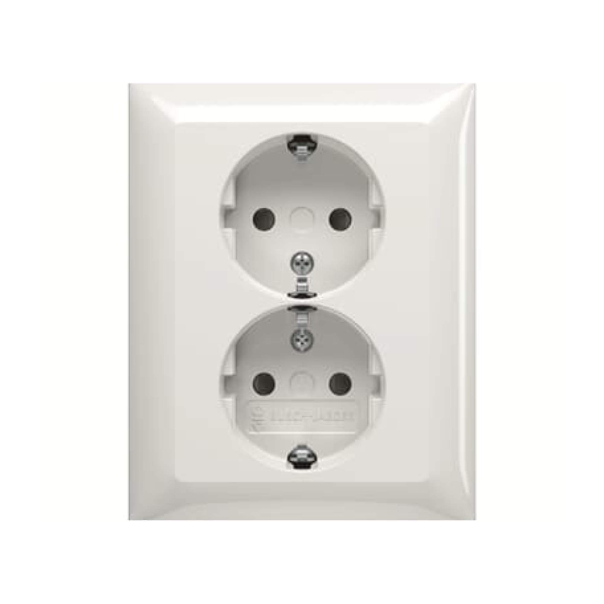 Pistikupesa, 2-ne, raamis, alpivalge, Basic55