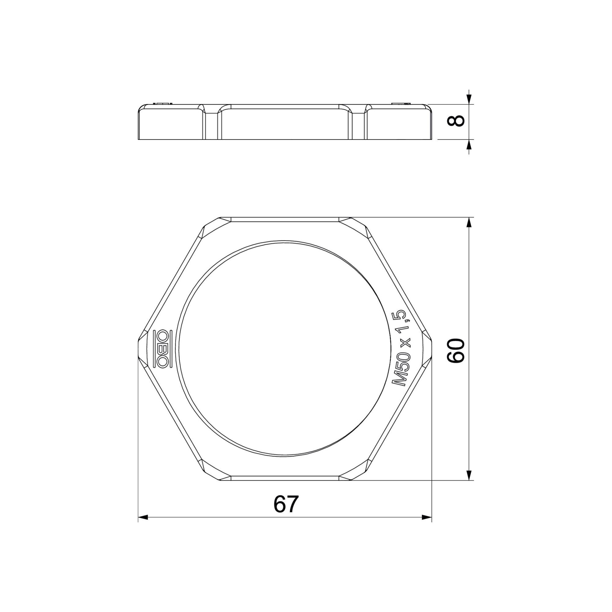 Kontramutter 116 M50*1,5, OBO - Image 2