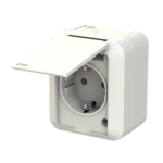 Pistikupesa, 1ne, pinnapealne, IP55, valge, Kosti