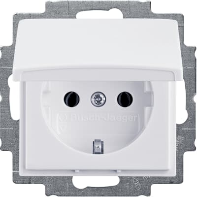 Pistikupesa, kaanega, maandusega, alpivalge, Basic55