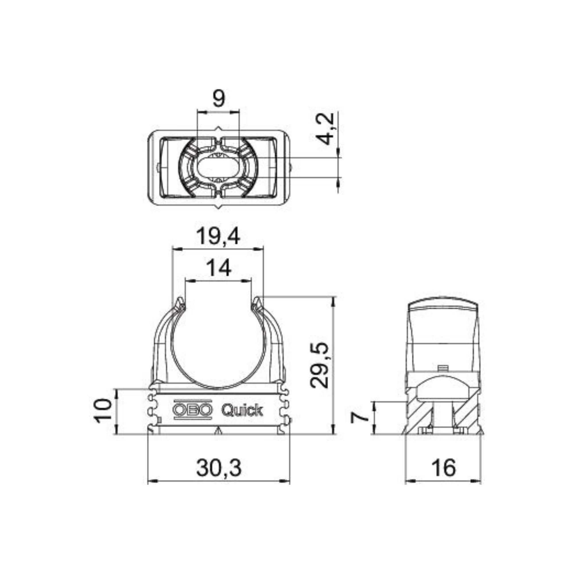 Plasttoru kinnitus 20 mm, Quick, OBO - Image 2