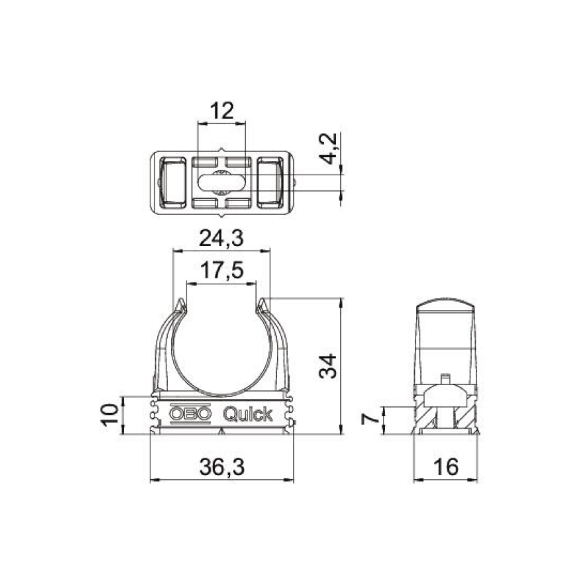 Plasttoru kinnitus 25 mm, Quick, OBO - Image 2