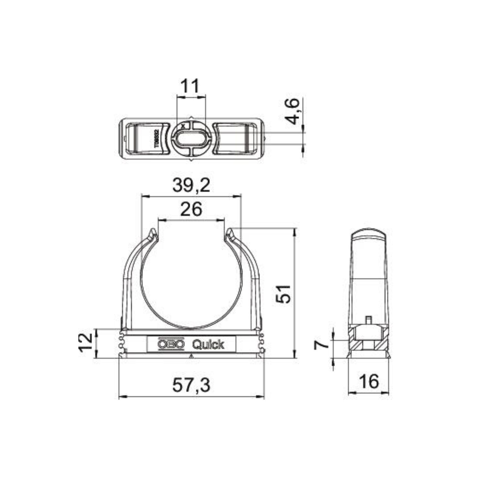 Plasttoru kinnitus 40 mm, Quick, OBO - Image 2