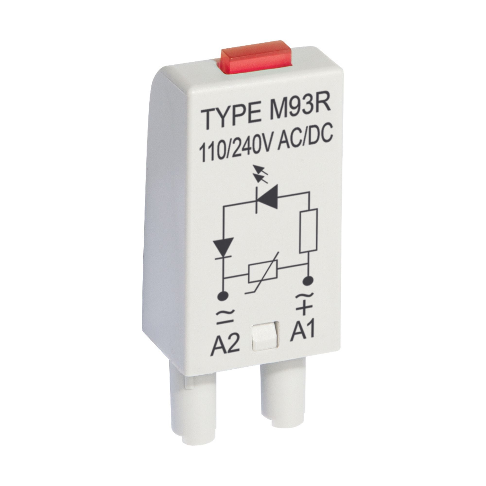 LED M93R, 110/230V AC/DC, punane, pesale CZS80, Relpol