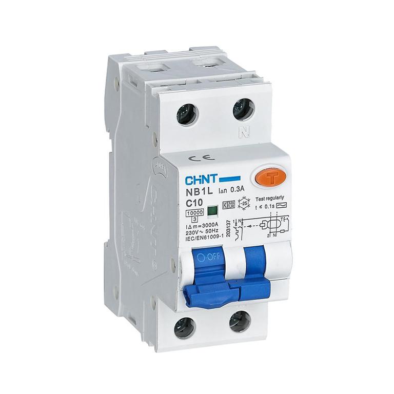 NB1L1PN30MAA10C, Kaitselüliti rikkevoolukaitsmega, 1P+N, 10A ,C, 30mA, Chint
