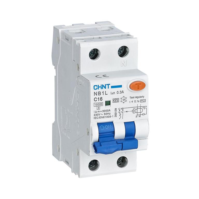 NB1L1PN30MAA16C, Kaitselüliti rikkevoolukaitsmega, 1P+N, 16A, C, 30mA, Chint