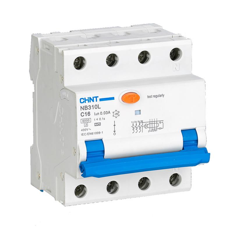 NB310L3N3PN16C, Kaitselüliti rikkevoolukaitsmega, 3P+N, 16A, C, 30mA, Chint