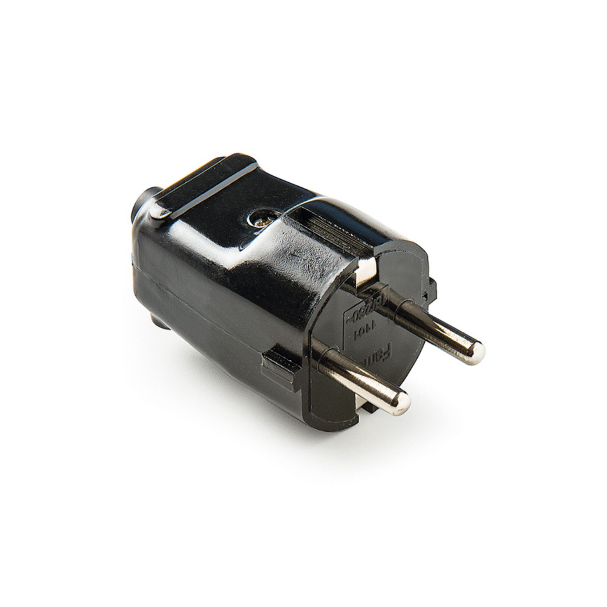 Pistik 16A 250V, maandusega, must, Famatel