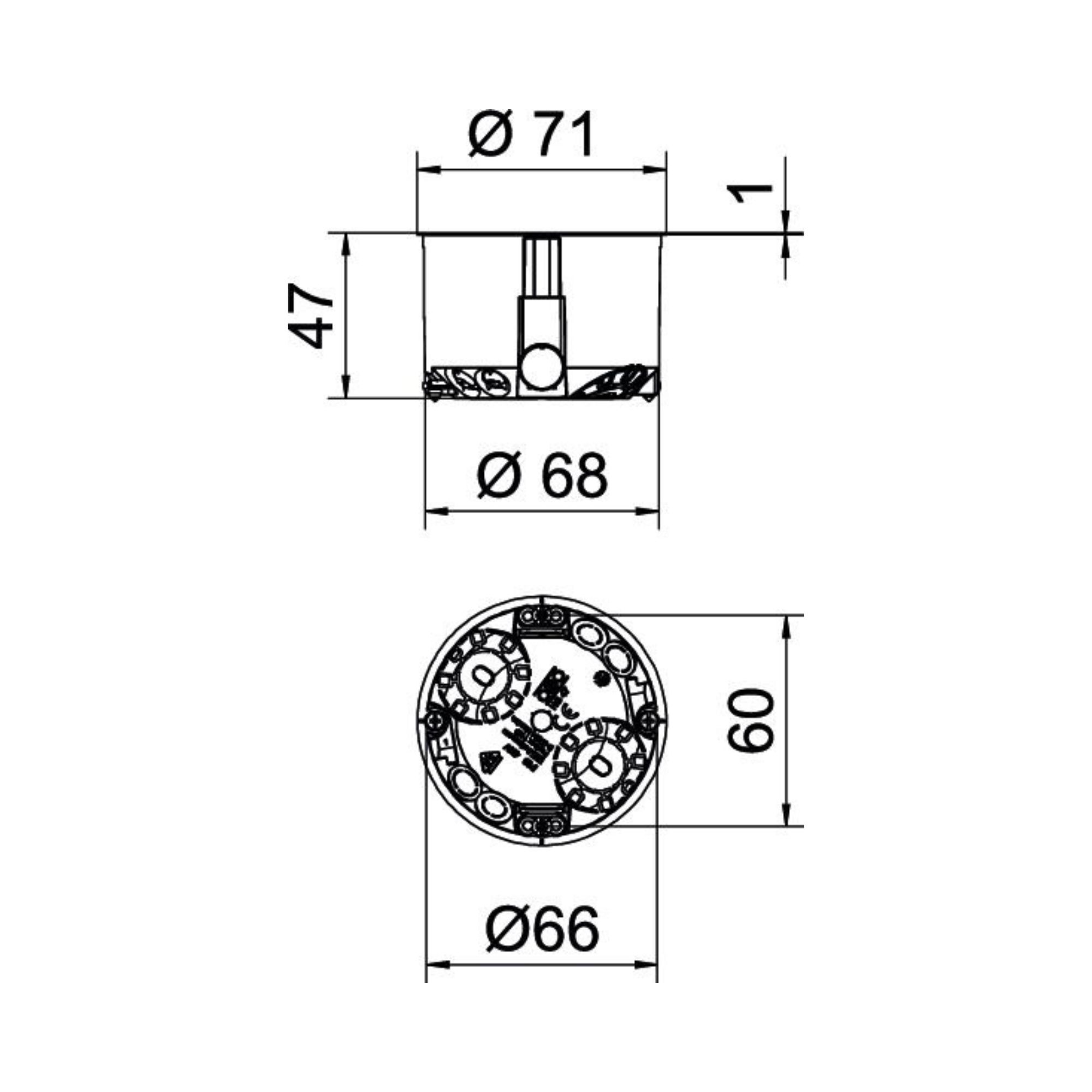Harutoos HG47, õõnesseina, oranž, D=68mm H=45mm, OBO - Image 2
