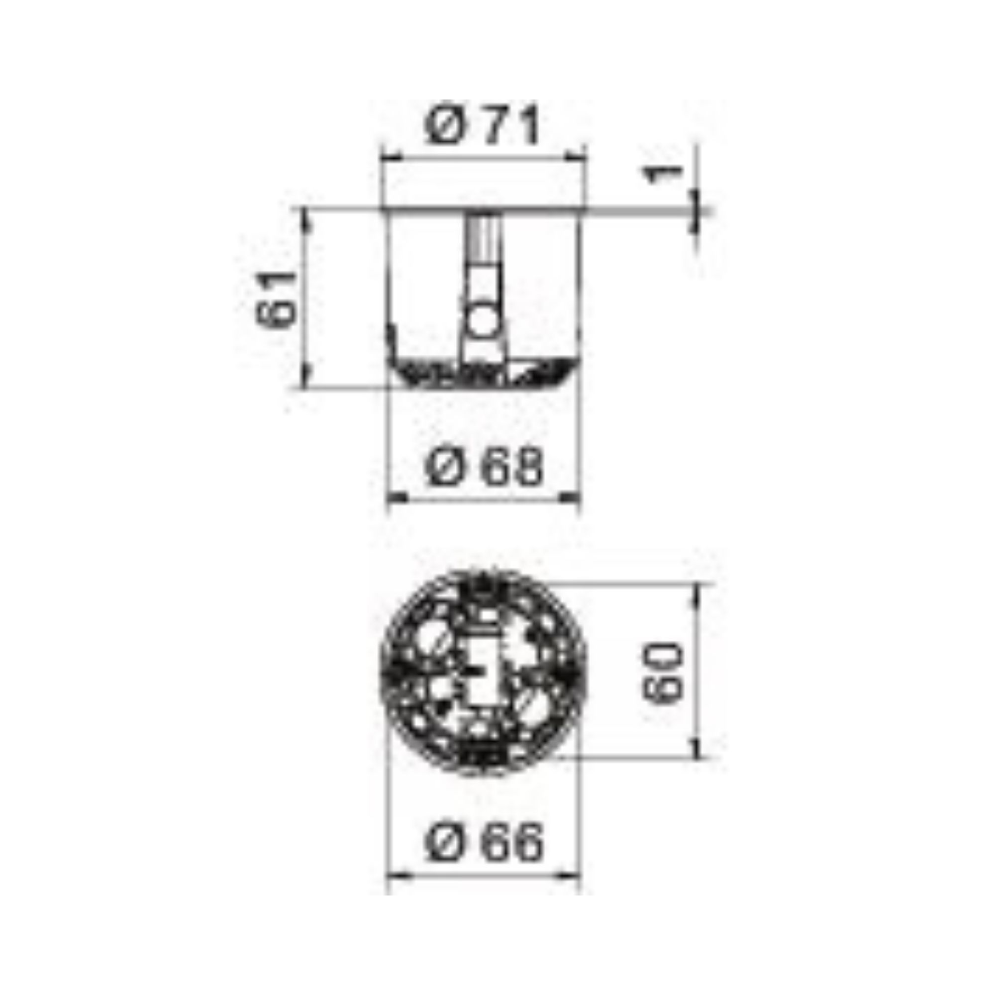 Harutoos HV61, õõnesseina, oranž, D=68mm, H=61mm, OBO - Image 2