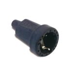 Kummist jätkupesa, väike, 16A 250V, maandusega, must, Famatel