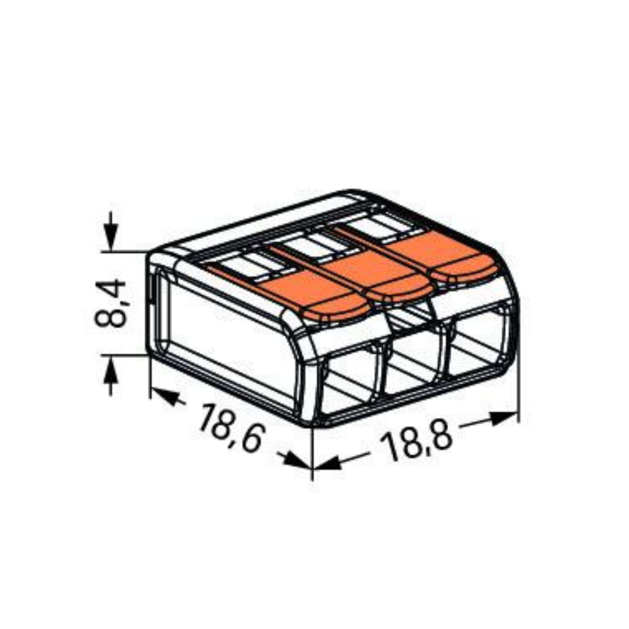 Wago klemm, avatav, 3ne, 0,2-4,0mm2 (50tk/pk) - Image 4