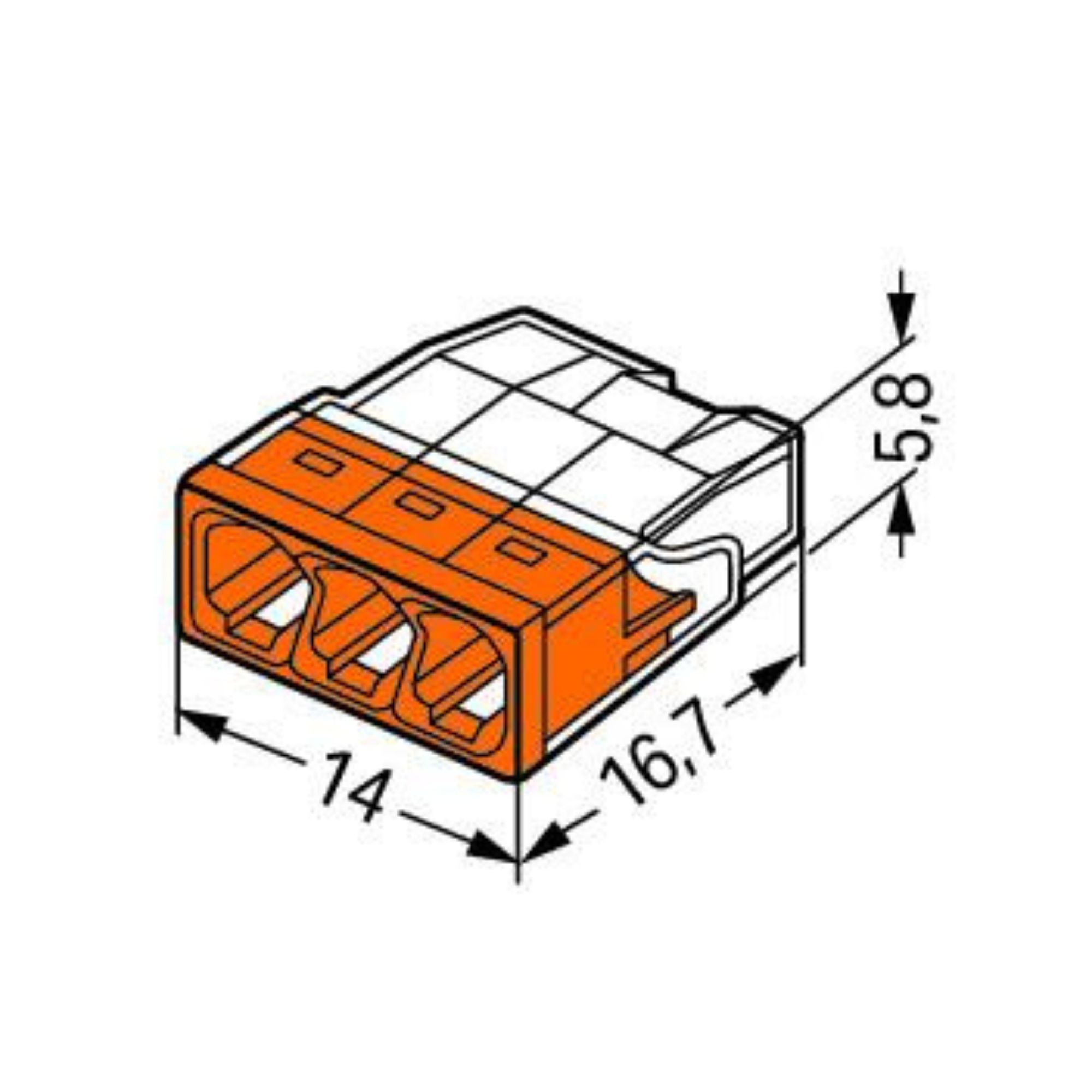 Wago liide PUSH WIRE, 3ne, 0,5-2,5mm2, jäigale juhtmele - Image 5
