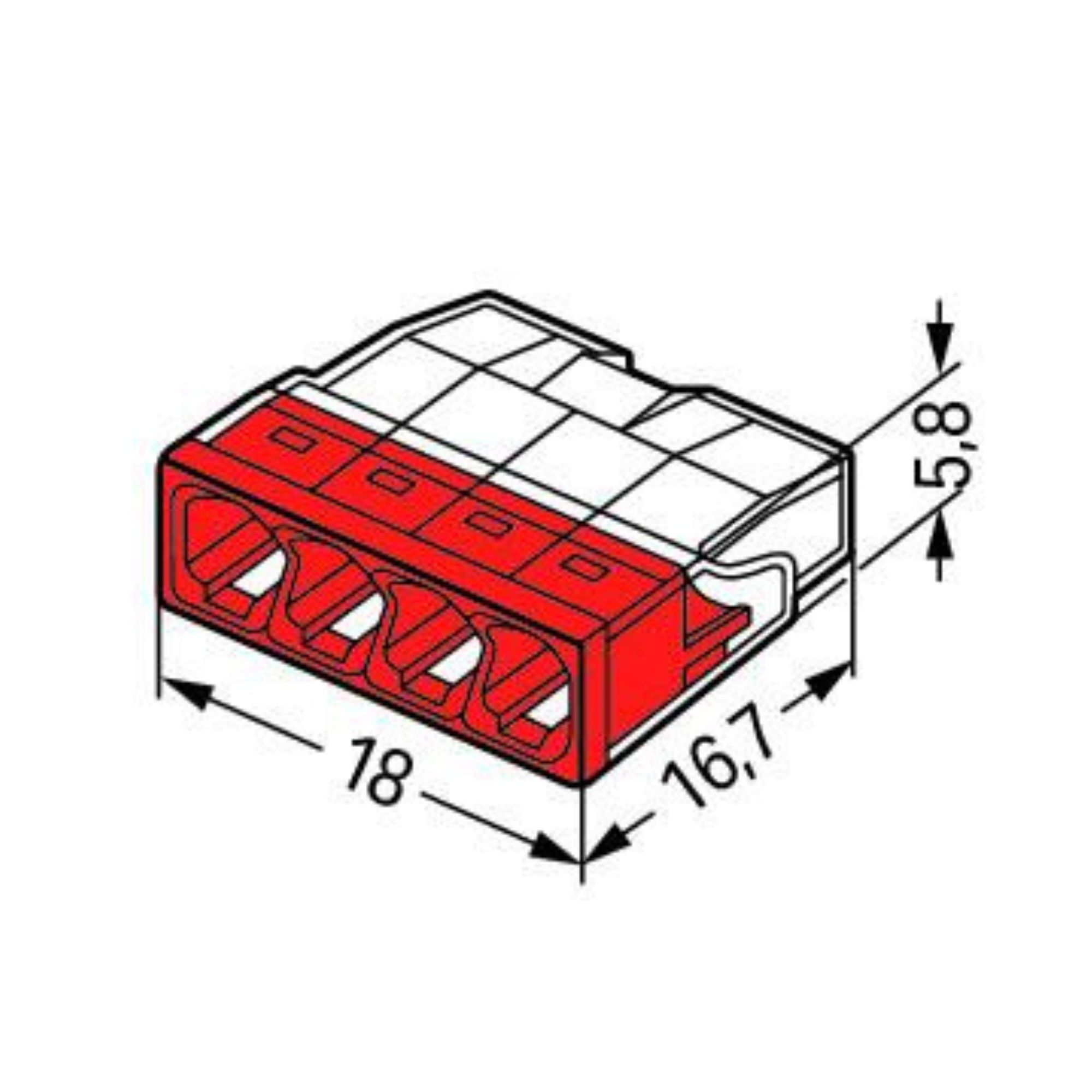 Wago liide PUSH WIRE, 4ne, 0,5-2,5mm2, jäigale juhtmele - Image 5