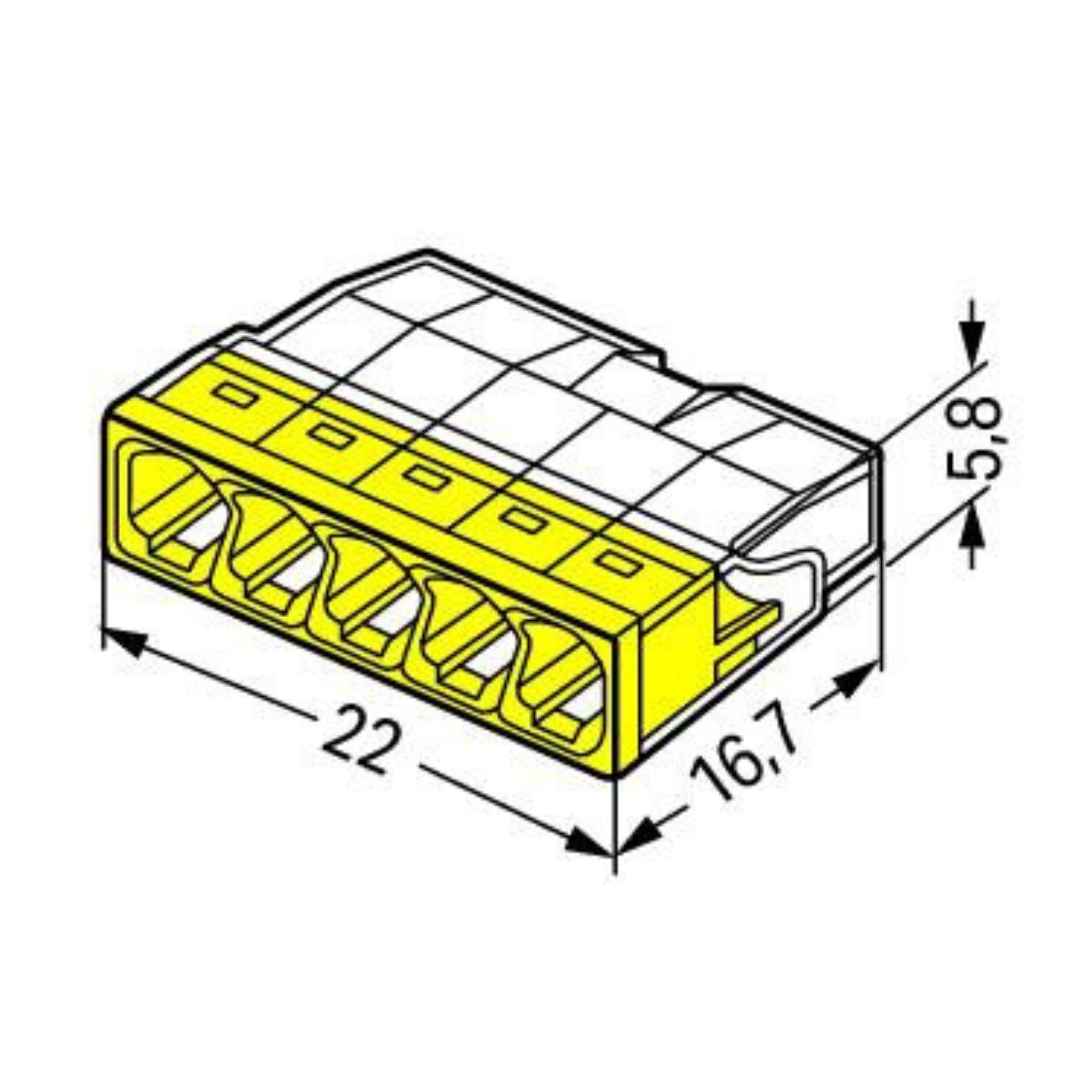 Wago liide PUSH WIRE, 5ne, 0,5-2,5mm2, jäigale juhtmele - Image 5