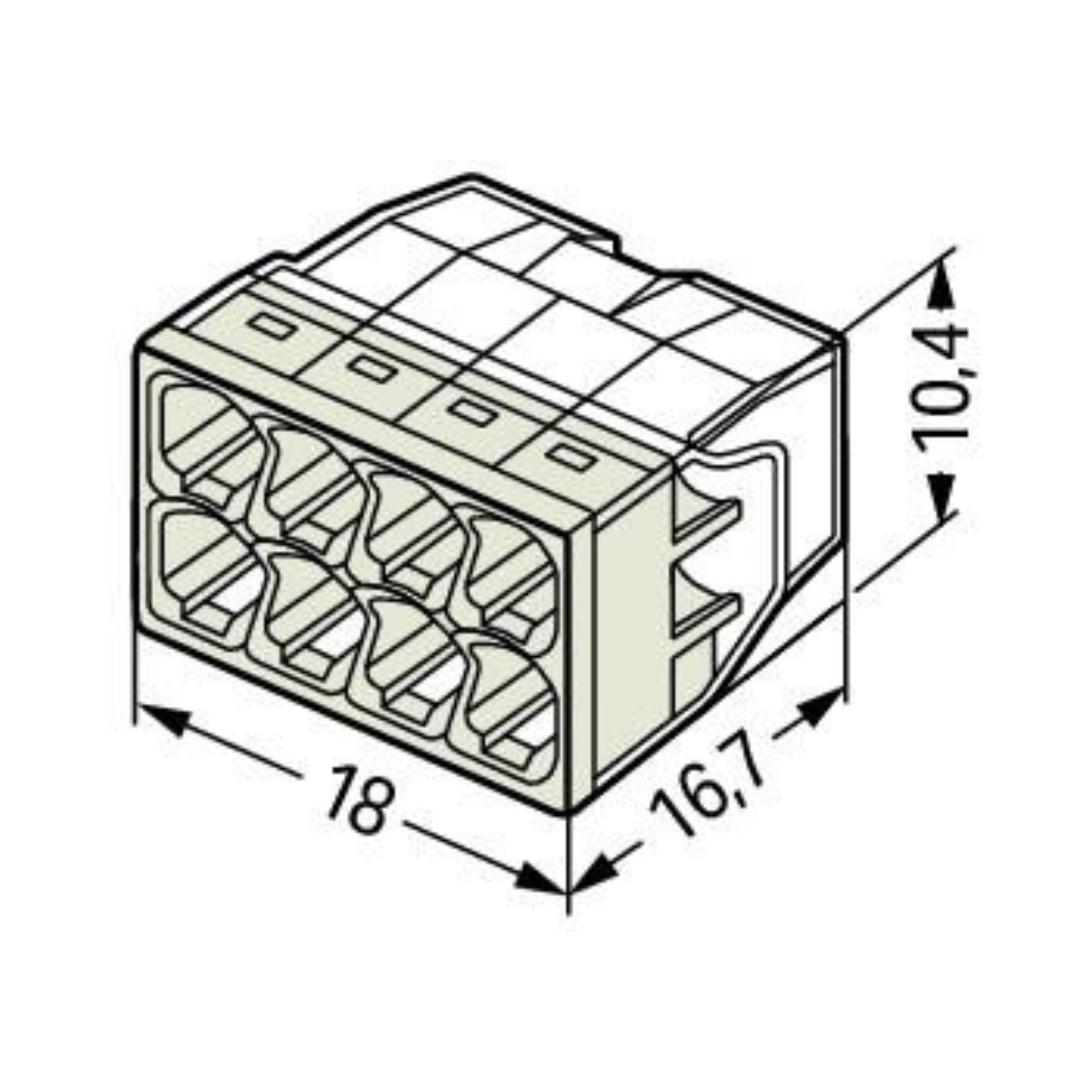 Wago liide PUSH WIRE, 8ne, 0,5-2,5mm2, jäigale juhtmele - Image 5