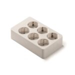 Pistikupesa 2x3ne, pinnapealne, 16A 250V, maandusega, valge, Famatel