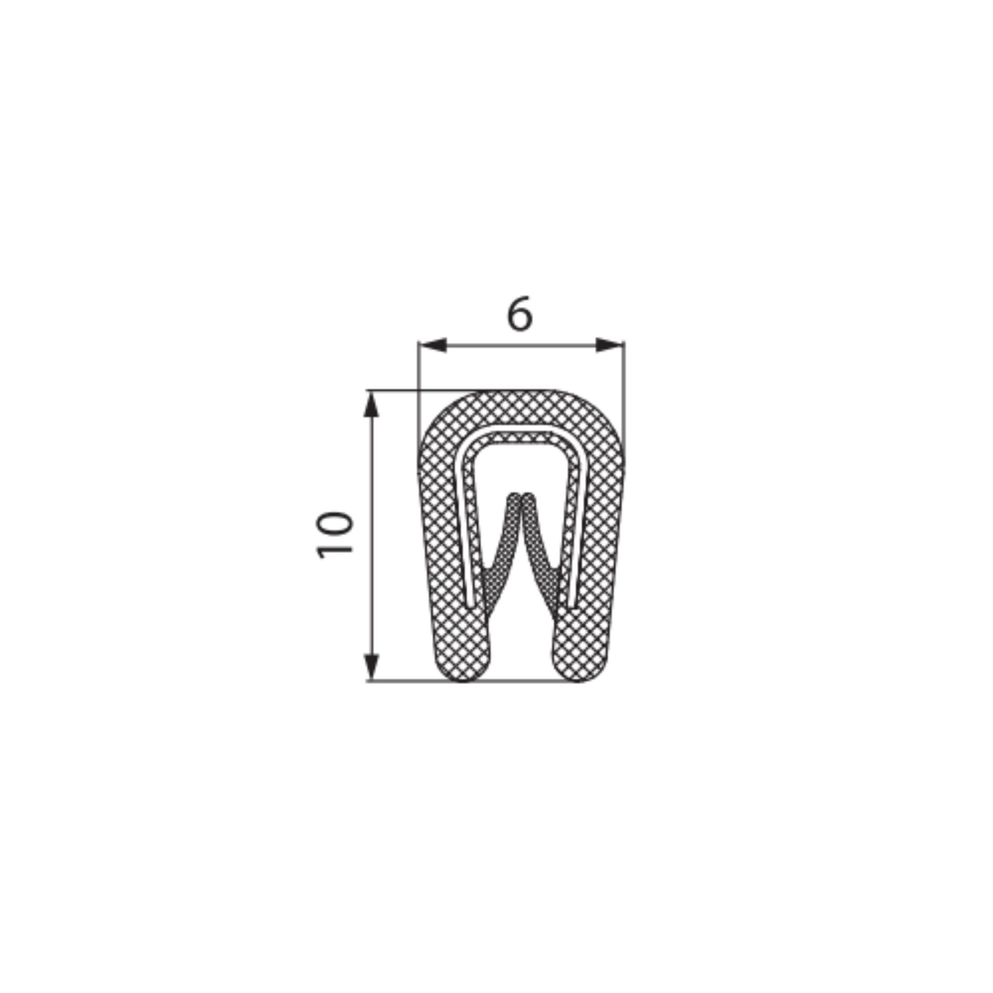 Plekkserva äärekaitse 10x6mm. 1-2mm plekile, must - Image 2