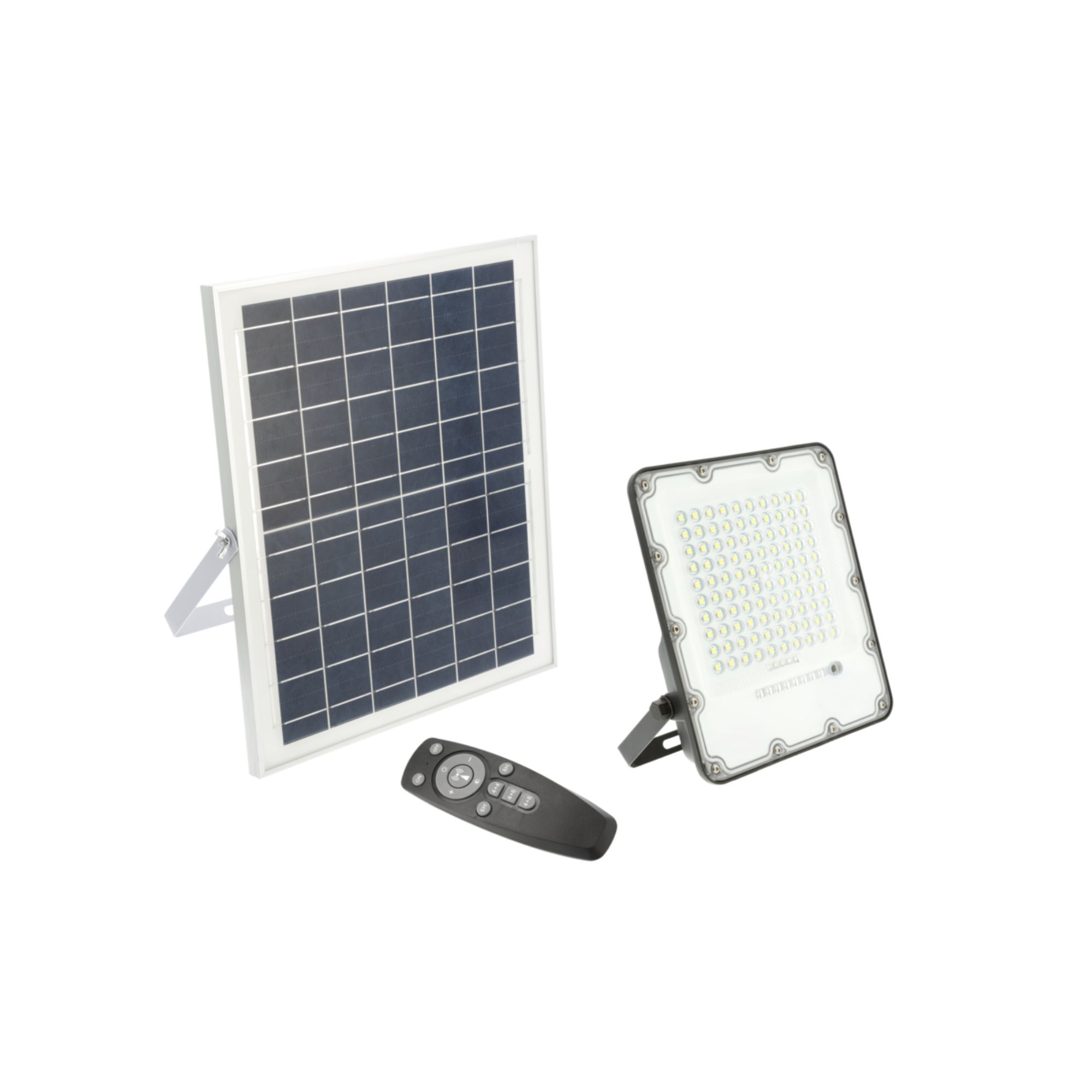 Päikesepaneeliga prožektor BRAVOS, 100W, 1000lm, 6400K, IP65, 120*, GTV