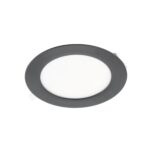LED plafoon ORIS must, 7W, 560lm, 3000K, ümar, süvistatav, IP20
