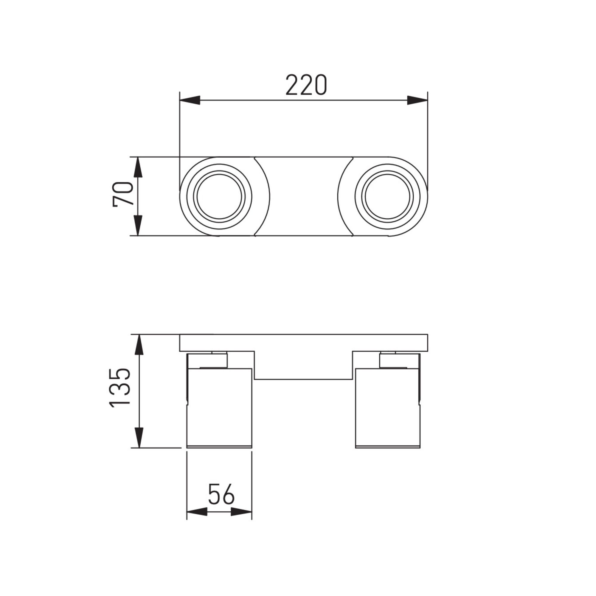 Spotvalgusti BLINK II, 2-ne, GU10, 2*20W, alumiinium, must, IP20, GTV - Image 5