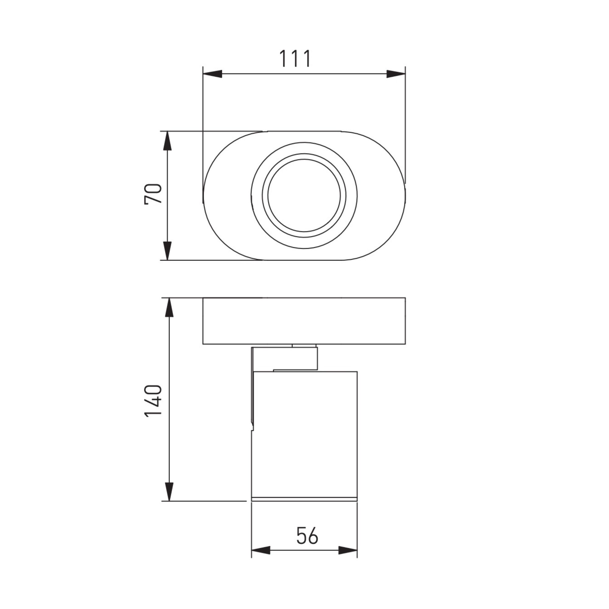Spotvalgusti BLINK II, 1ne, GU10, 20W, IP20, alumiinium, must, GTV - Image 3