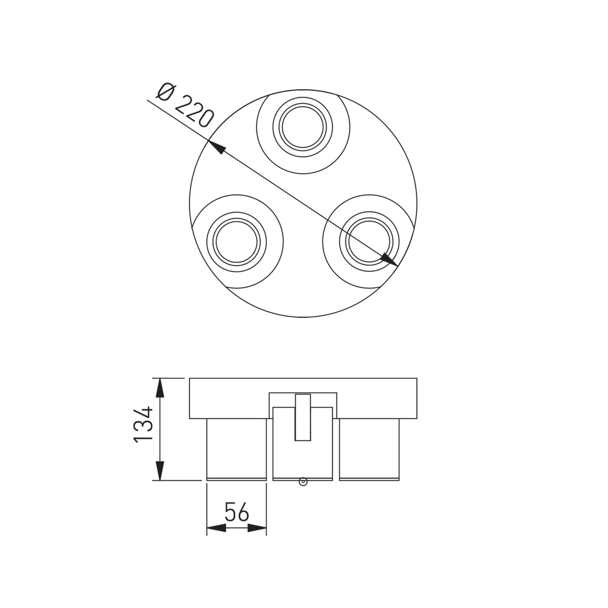 Spotvalgusti BLINK II, 3-ne, GU10, 3*20W, alumiinium, must, IP20, GTV - Image 4