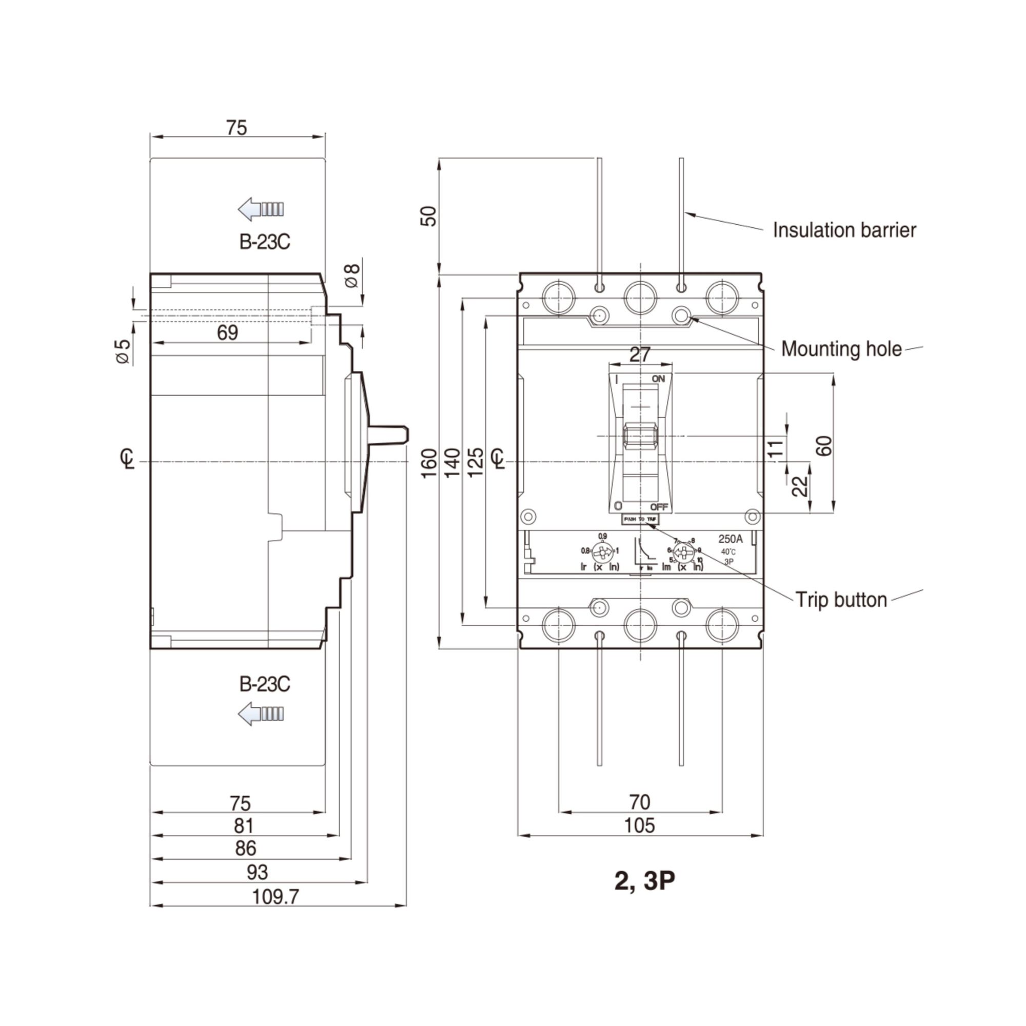Kaitselüliti TS250N, ATU, 250A, 50kA, LS Electric - Image 2