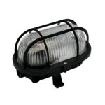 Valgusti OVAL60, E27, max 60W, IP44, must, plastvõrega