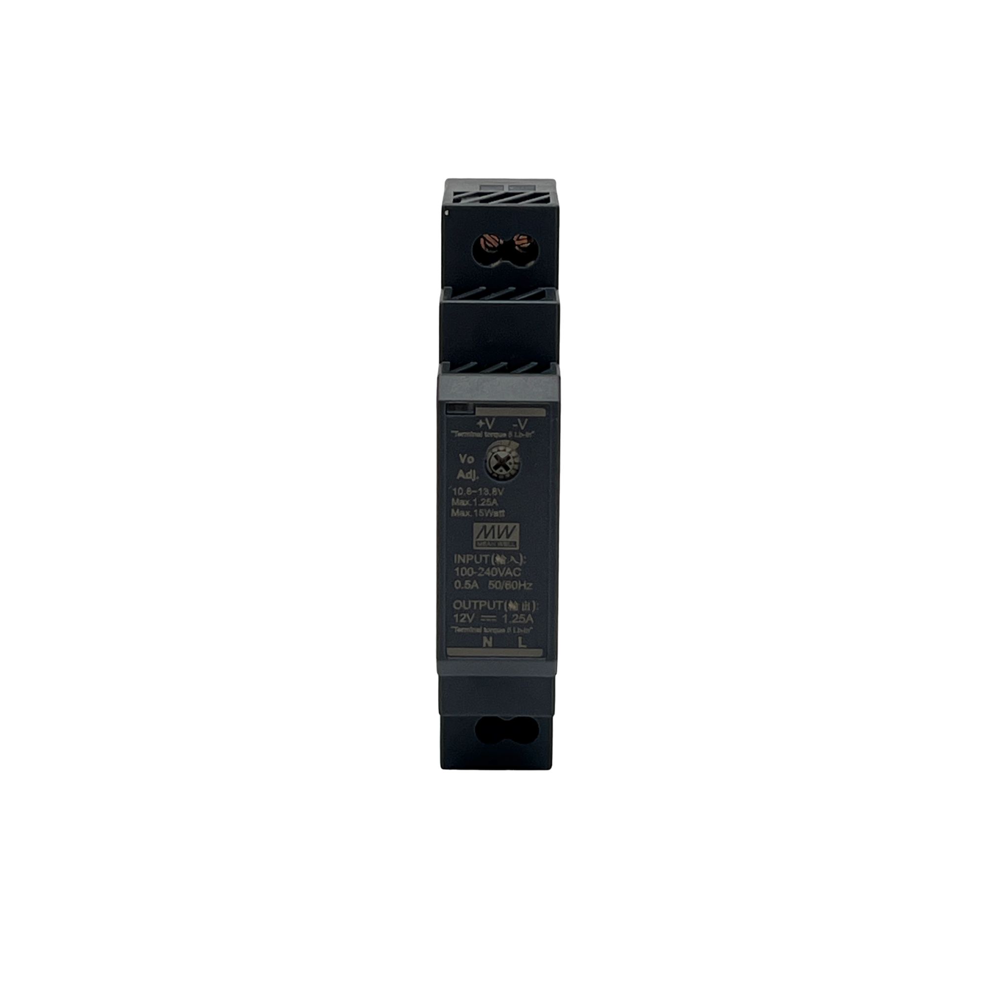 Toiteplokk DR-15-12,12VDC, 1,25A, 15W, DIN latile, 1 moodul