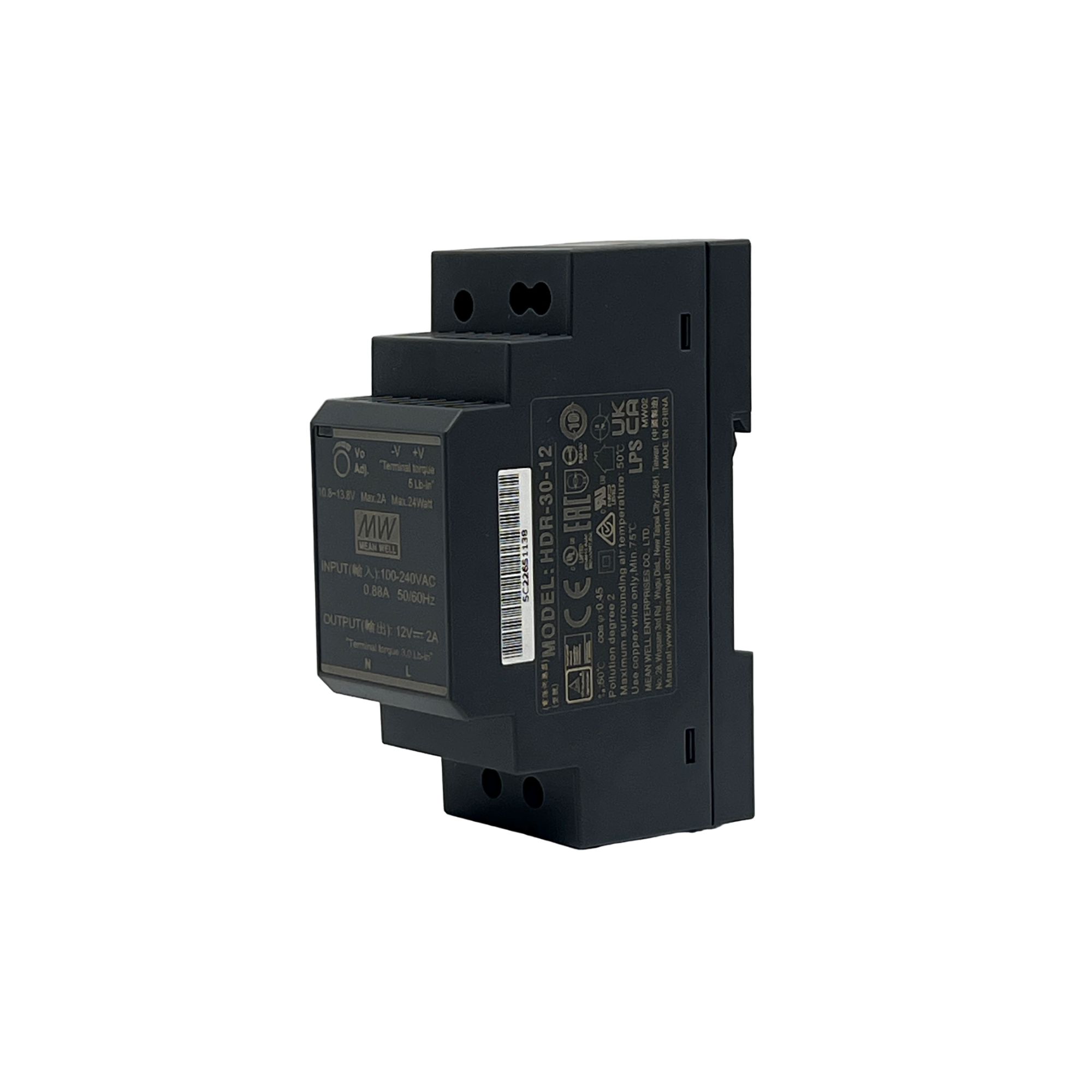 Toiteplokk HDR-30-12, 12VDC, 2A, 24W, DIN latile, 2 moodulit - Image 2