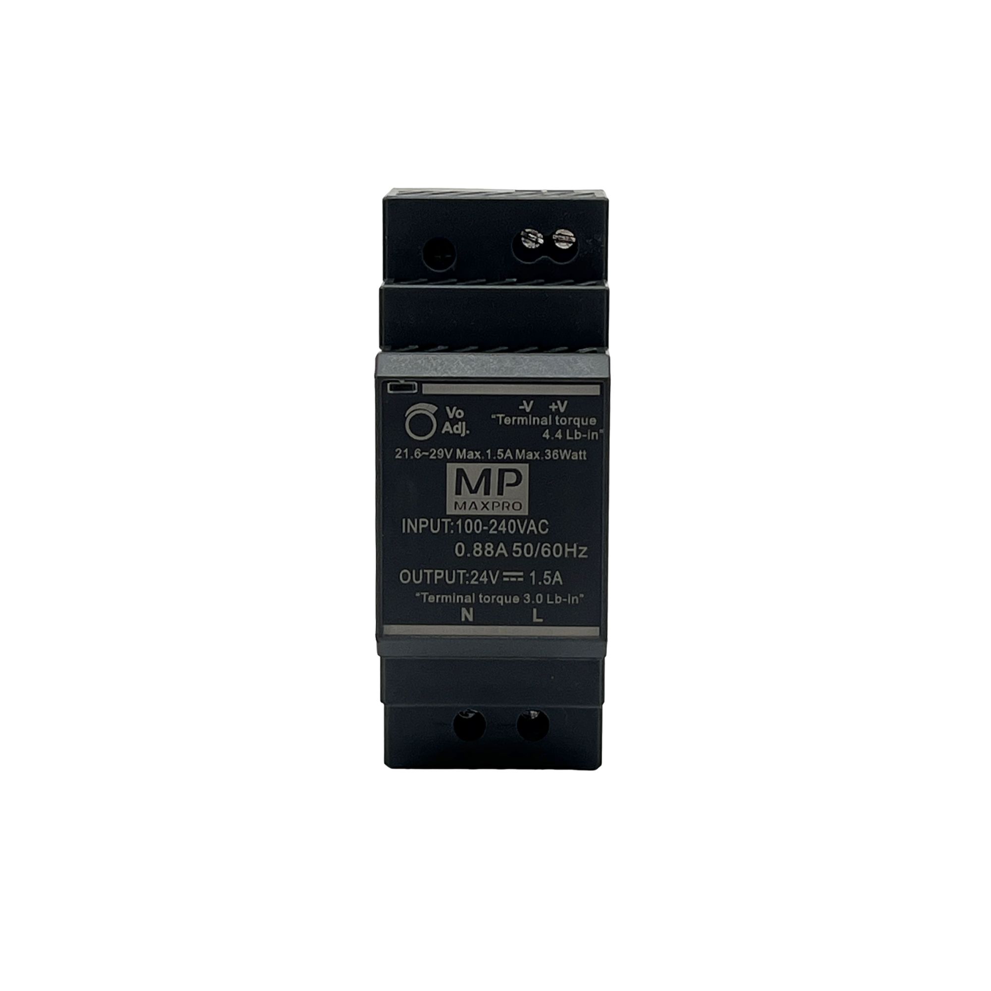 Toiteplokk HDR-30-24, 24VDC, 1,5A, 36W, DIN latile, 2 moodulit