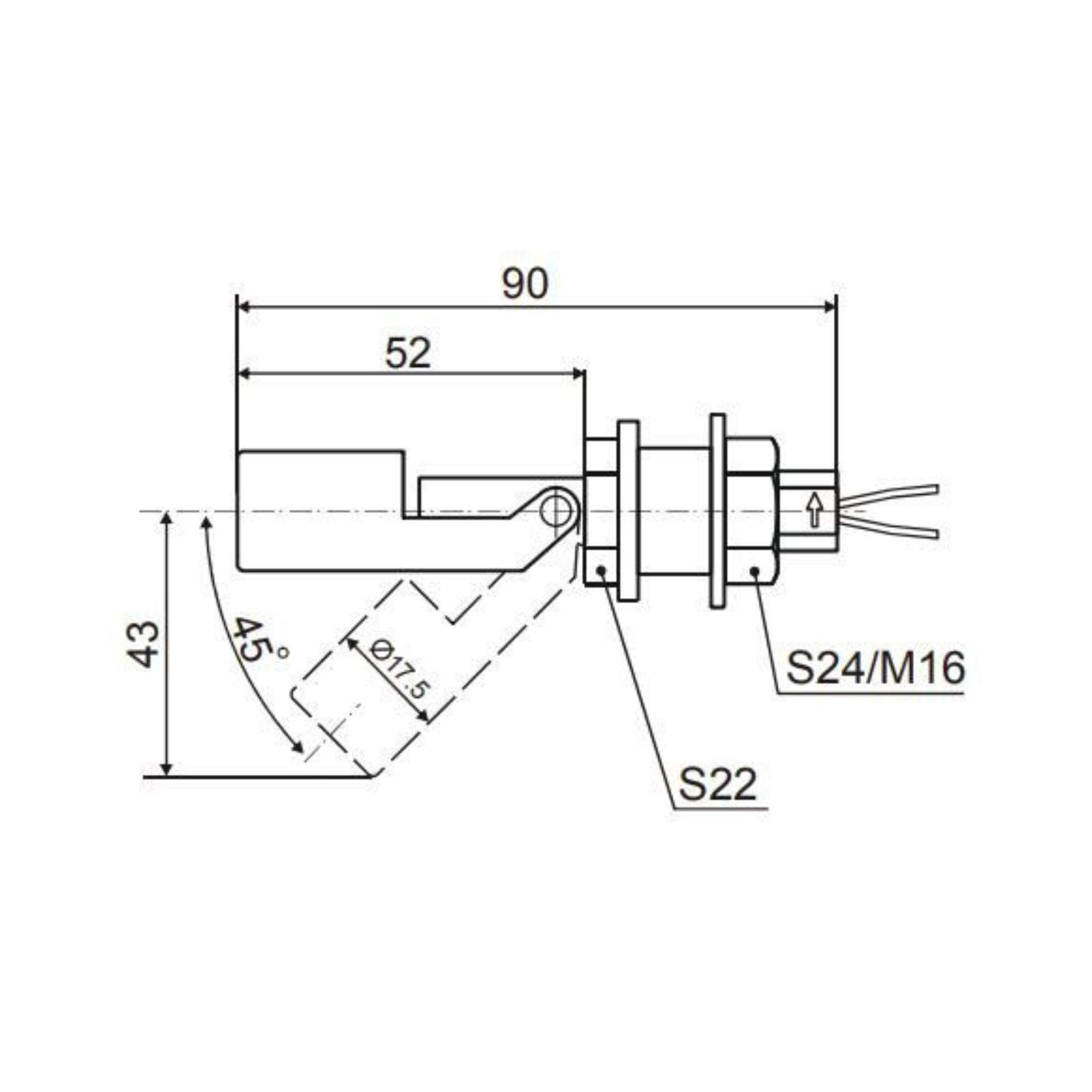 Ujuklüliti LCSFS1-PP, max 240VAC / 200VDC, NO/NC, 4bar, IP67, M16, Comeco - Image 3