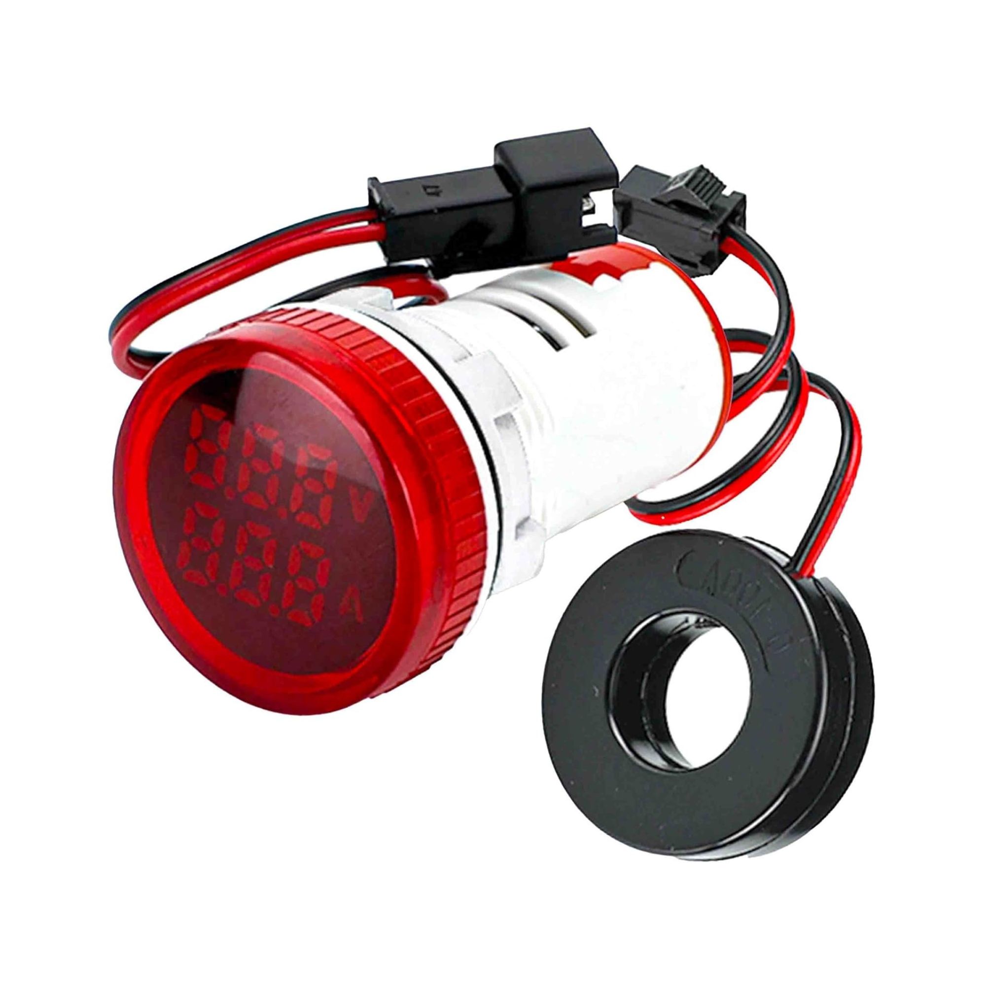 Amper-, voltmeeter XB7 Monolithic, 22,5mm, 0-100AAC, 20-500VAC, IP65, punane, MAXGE