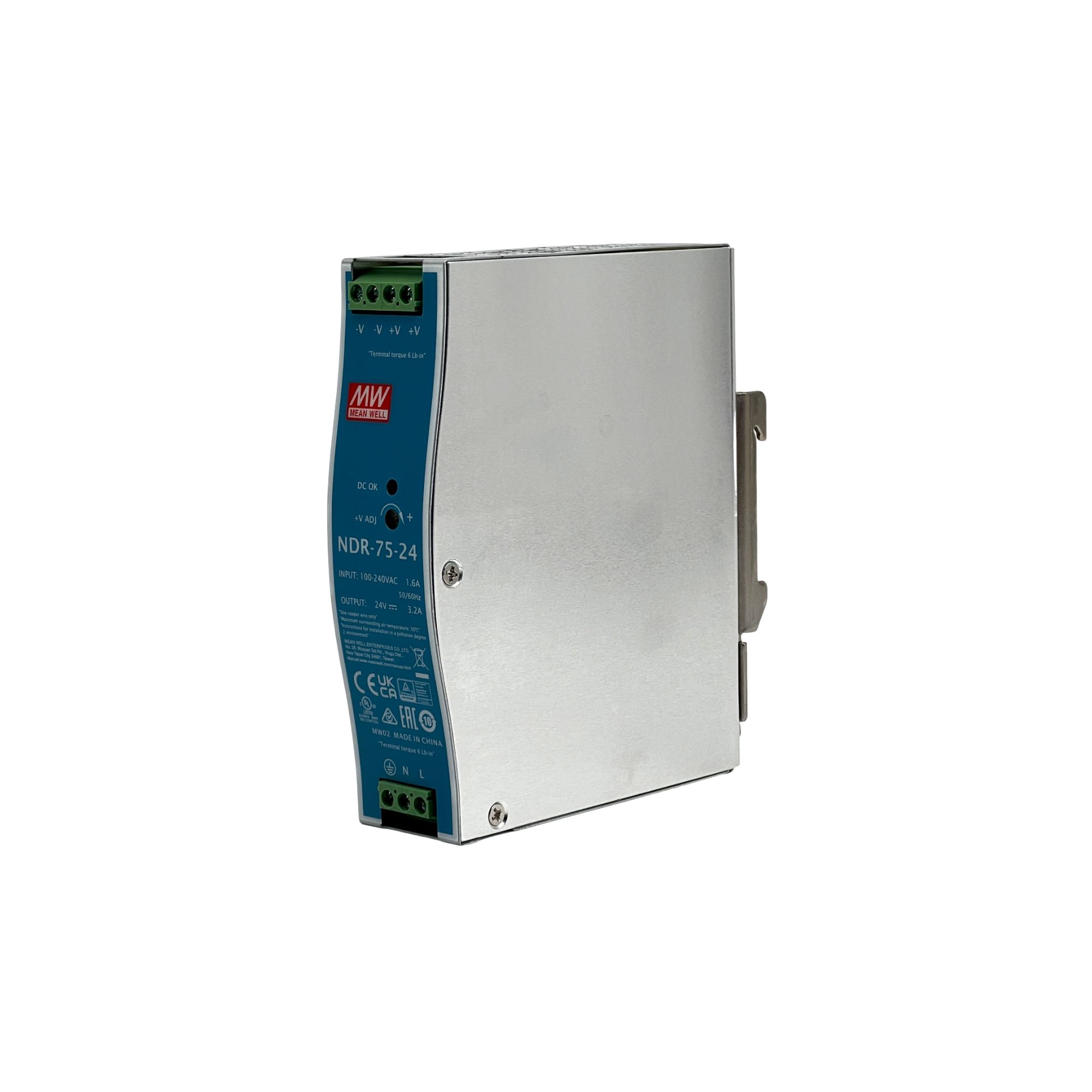 Toiteplokk NDR-75-24, 24VDC, 3,2A, 76,8W, DIN latile, 32mm - Image 2
