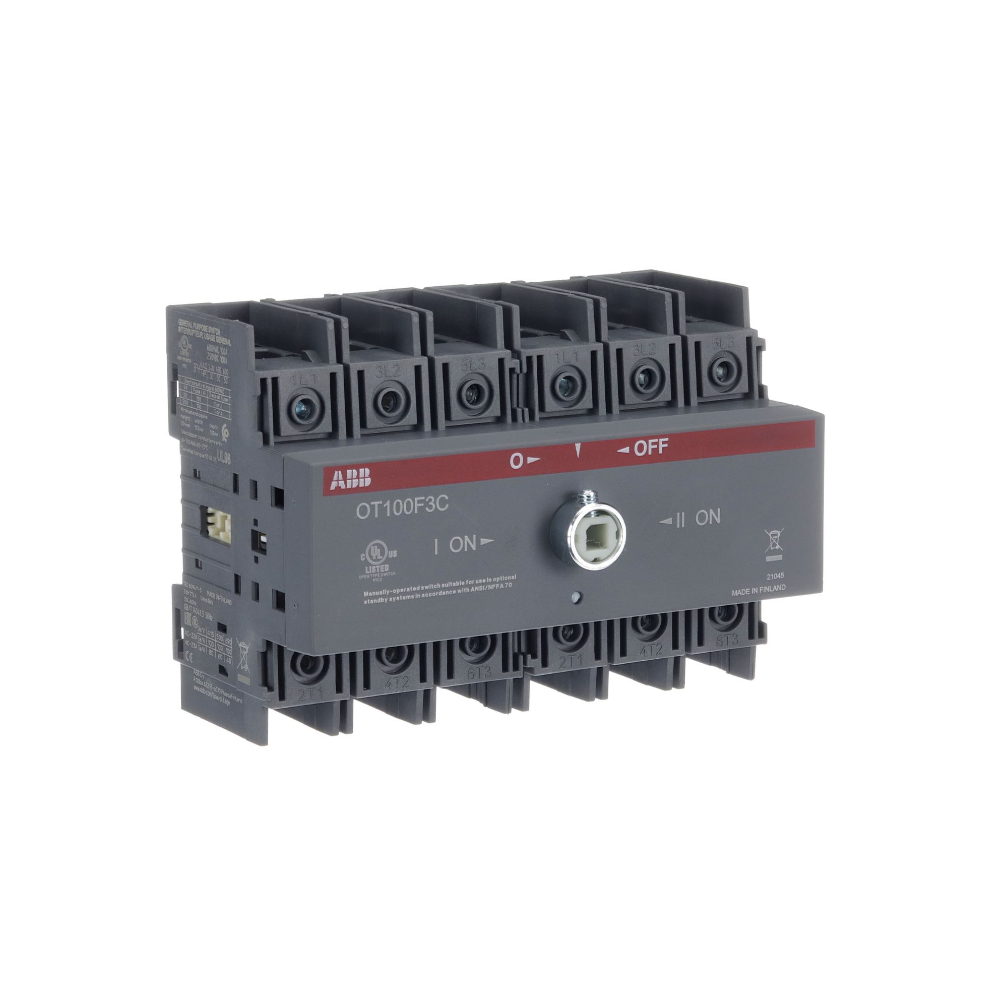 Ümberlüliti OT100F3C, 3P, 100A, 1-0-2, ABB